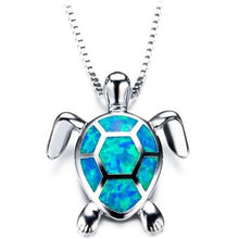 Load image into Gallery viewer, Fashion Silver Filled Blue Opal Sea Turtle Pendant Necklace Women Female Animal Wedding Ocean Beach Jewelry Gift