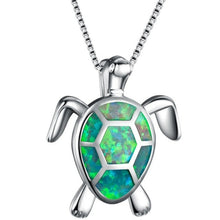 Load image into Gallery viewer, Fashion Silver Filled Blue Opal Sea Turtle Pendant Necklace Women Female Animal Wedding Ocean Beach Jewelry Gift