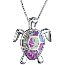 Load image into Gallery viewer, Fashion Silver Filled Blue Opal Sea Turtle Pendant Necklace Women Female Animal Wedding Ocean Beach Jewelry Gift