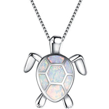 Load image into Gallery viewer, Fashion Silver Filled Blue Opal Sea Turtle Pendant Necklace Women Female Animal Wedding Ocean Beach Jewelry Gift