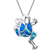 Load image into Gallery viewer, 2019  Arrival Cute Silver Filled Ocean Beach Jewelry Blue Opal Sea Turtle 1PC Allergy Free Adjustable Pendant Necklace