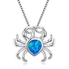 Load image into Gallery viewer, 2019  Arrival Cute Silver Filled Ocean Beach Jewelry Blue Opal Sea Turtle 1PC Allergy Free Adjustable Pendant Necklace