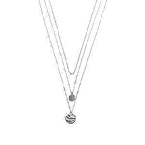 Simple Clavicle Long Chain Necklace Metal Round Sequins Multi-layer Pendant Necklaces for Women Fashion Neck Jewelry XL394