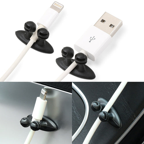 8PCS Mini Adhesive Car Charger Line Clasp Clamp Headphone/USB Cable Car Clip Automobile Interior Accessories Free Shipping