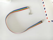 Load image into Gallery viewer, Fashion Colorful Rainbow Choker Necklace Ribbon Clavicle Chain For Women Lesbian Bisexual Pride Simple Jewelry Party Gift