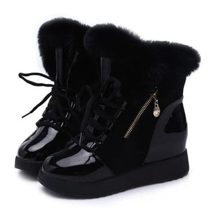 Women Boots platform Winter Shoes Women Snow Boots Platform Keep Warm Ankle Winter Boots With Thick Fur Heels Botas Mujer