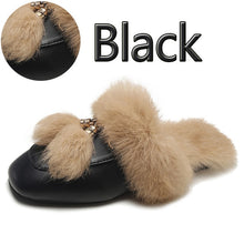 Load image into Gallery viewer, Aphixta Big Size 44 Real Fur Slippers Shoes Woman 2019 Mules Women&#39;s Tassel Slides Winter Warm Women Shoes Fashion Bee Slippers