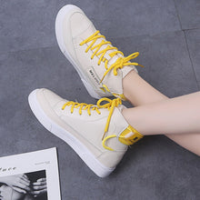 Load image into Gallery viewer, High Top Sneakers  Females Designer Women&#39;s Casual Shoes Non-Leather Winter Cold Protection  Add Cotton Outdoor Leisure Trainers