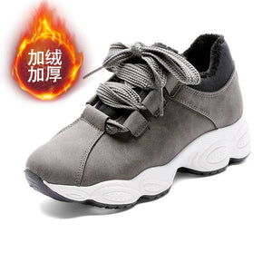 High Top Sneakers  Females Designer Women's Casual Shoes Non-Leather Winter Cold Protection  Add Cotton Outdoor Leisure Trainers