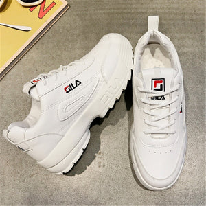 New Woman Casual Shoes Vulcanize Sneakers Femme Spring Autumn Brand White Platform Lace-Up White Breathable Women Shoes