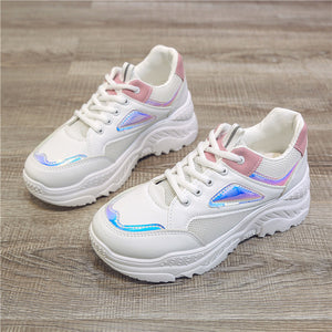 New Woman Casual Shoes Vulcanize Sneakers Femme Spring Autumn Brand White Platform Lace-Up White Breathable Women Shoes