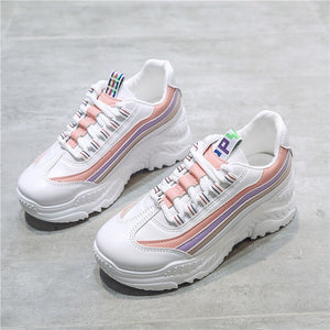 New Woman Casual Shoes Vulcanize Sneakers Femme Spring Autumn Brand White Platform Lace-Up White Breathable Women Shoes