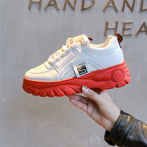 New Woman Casual Shoes Vulcanize Sneakers Femme Spring Autumn Brand White Platform Lace-Up White Breathable Women Shoes