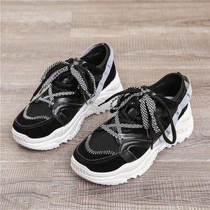 New Woman Casual Shoes Vulcanize Sneakers Femme Spring Autumn Brand White Platform Lace-Up White Breathable Women Shoes