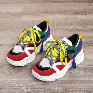 New Woman Casual Shoes Vulcanize Sneakers Femme Spring Autumn Brand White Platform Lace-Up White Breathable Women Shoes