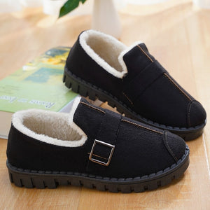 UPUPER Home Shoes Casual Fashion Non-slip Shoes Woman Loafers Flats Cotton Indoor Shoes Soft Bottom Slip-on Fur Slippers Winter