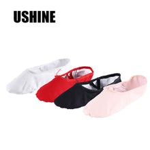 Load image into Gallery viewer, USHINE Black Red Pink White Canvas Flat Yoga Teacher Gymnastic ballet Dance shoes Children&#39;s Ballet For Girls Women