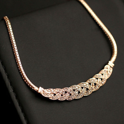 2019 Hot Sale Fshion Women Jewelry Crystal Chain Choker Chunky Statement Bib Pendant Chain Necklace