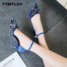 Load image into Gallery viewer, 2019 Women Pumps High Thin Heel Bling Bridal Wedding Shoes Classic Pointed Toe Sexy Ladies Party Shoes Pumps